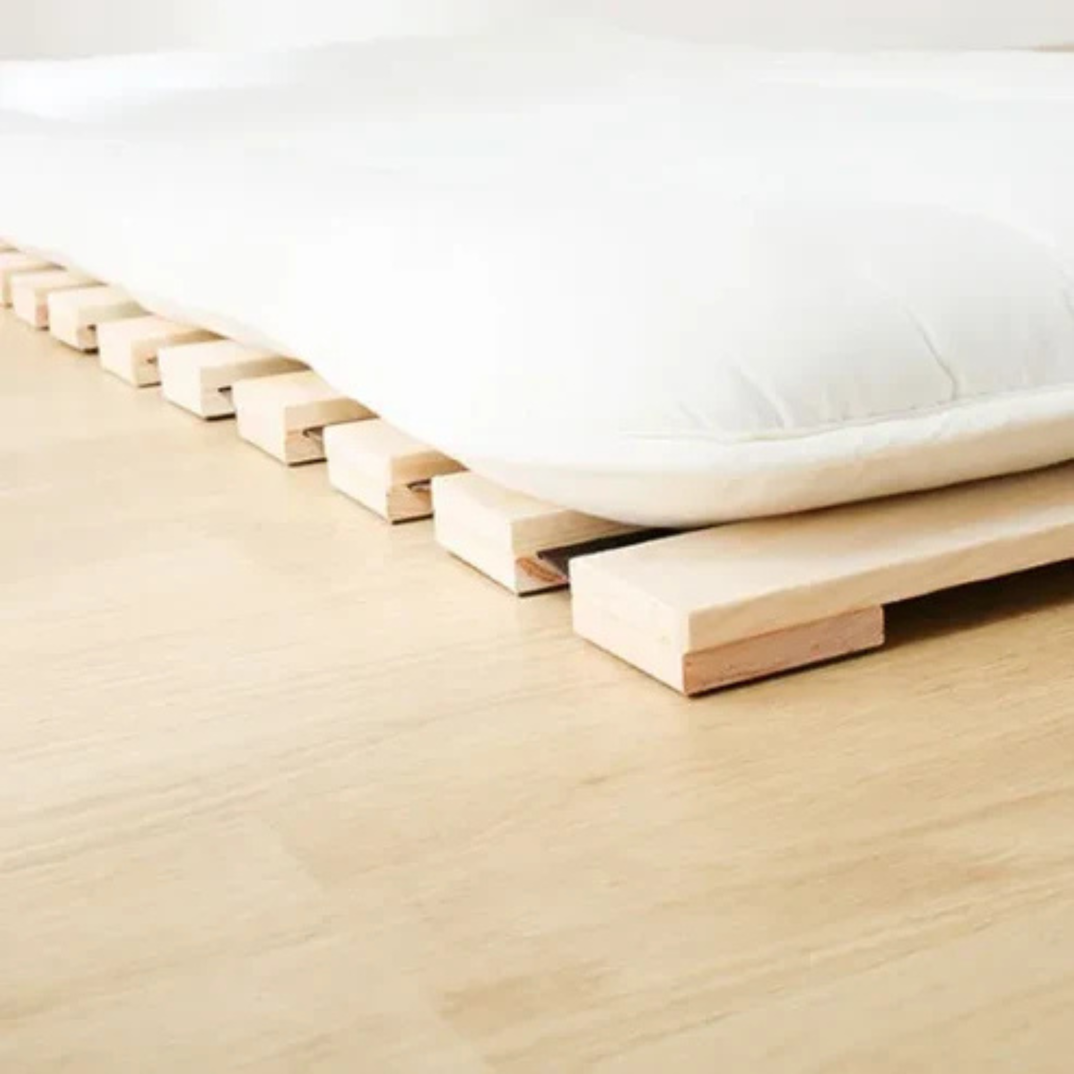 Sommiers à lattes pliable en bois – Support minimaliste pour futon ou matelas