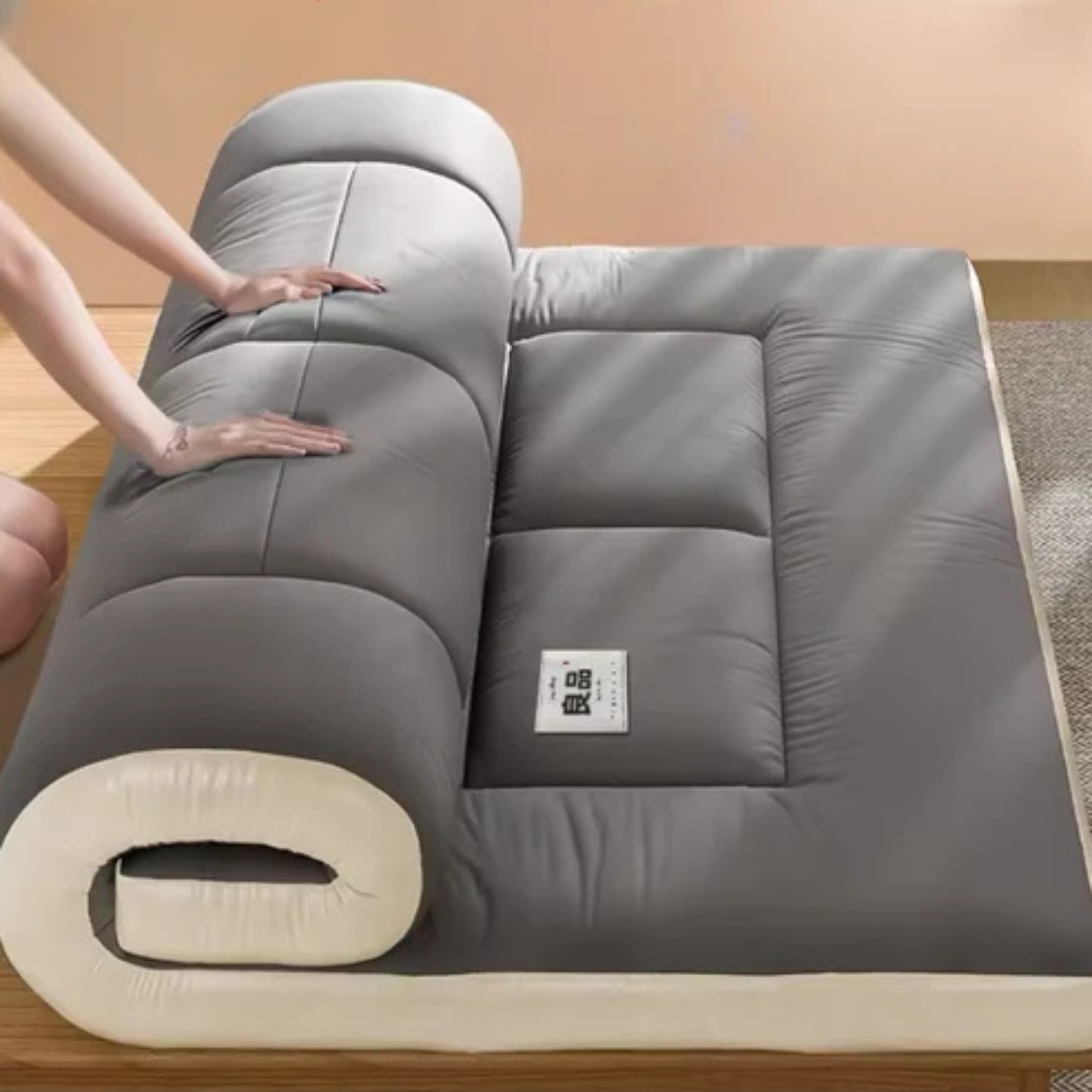 Futon japonais pliable en fibre de soja –  Matelas futon confortable pour chambre, dortoir ou salon