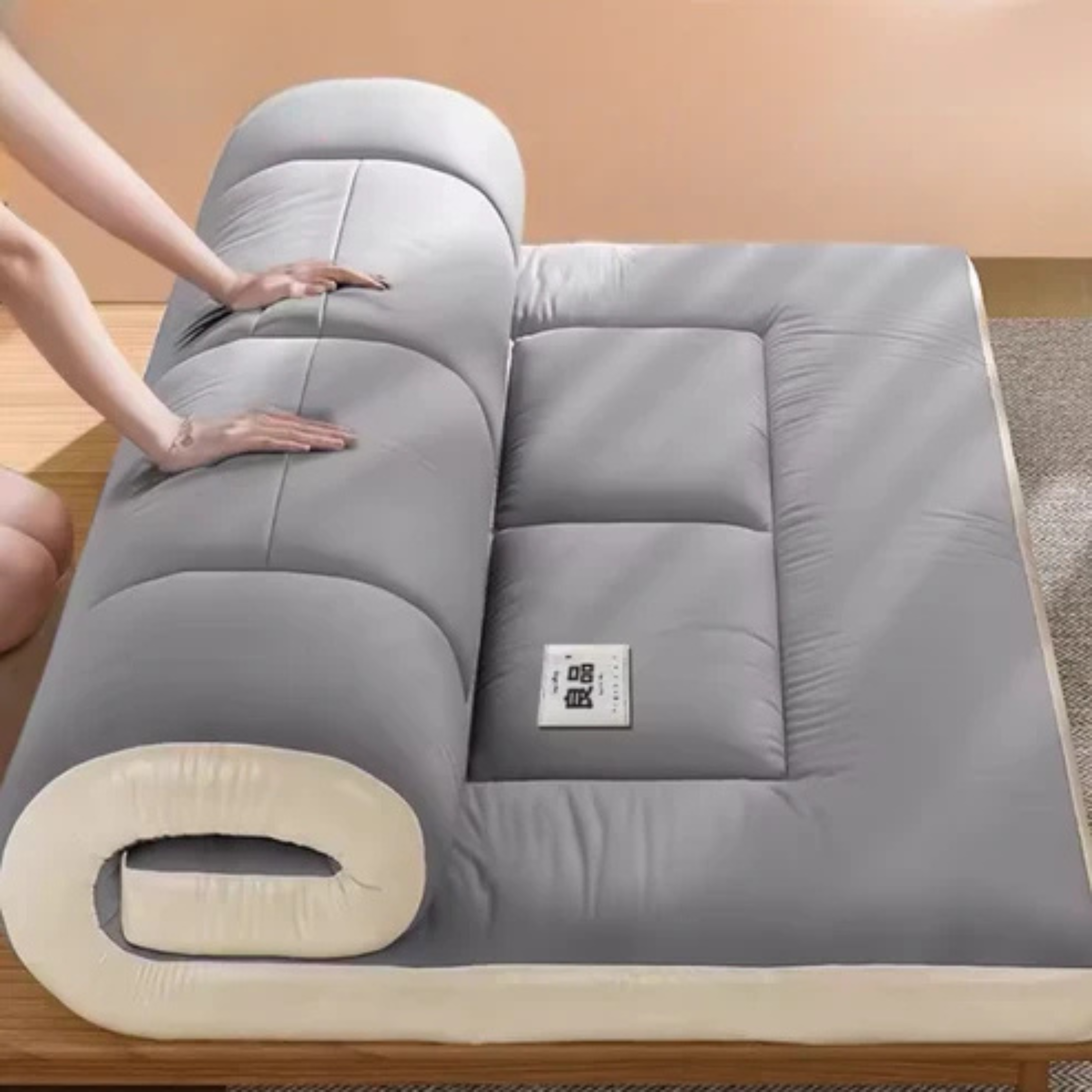 Futon japonais pliable en fibre de soja –  Matelas futon confortable pour chambre, dortoir ou salon